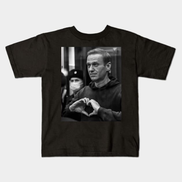 Navalny Love Hand Kids T-Shirt by FiveMinutes